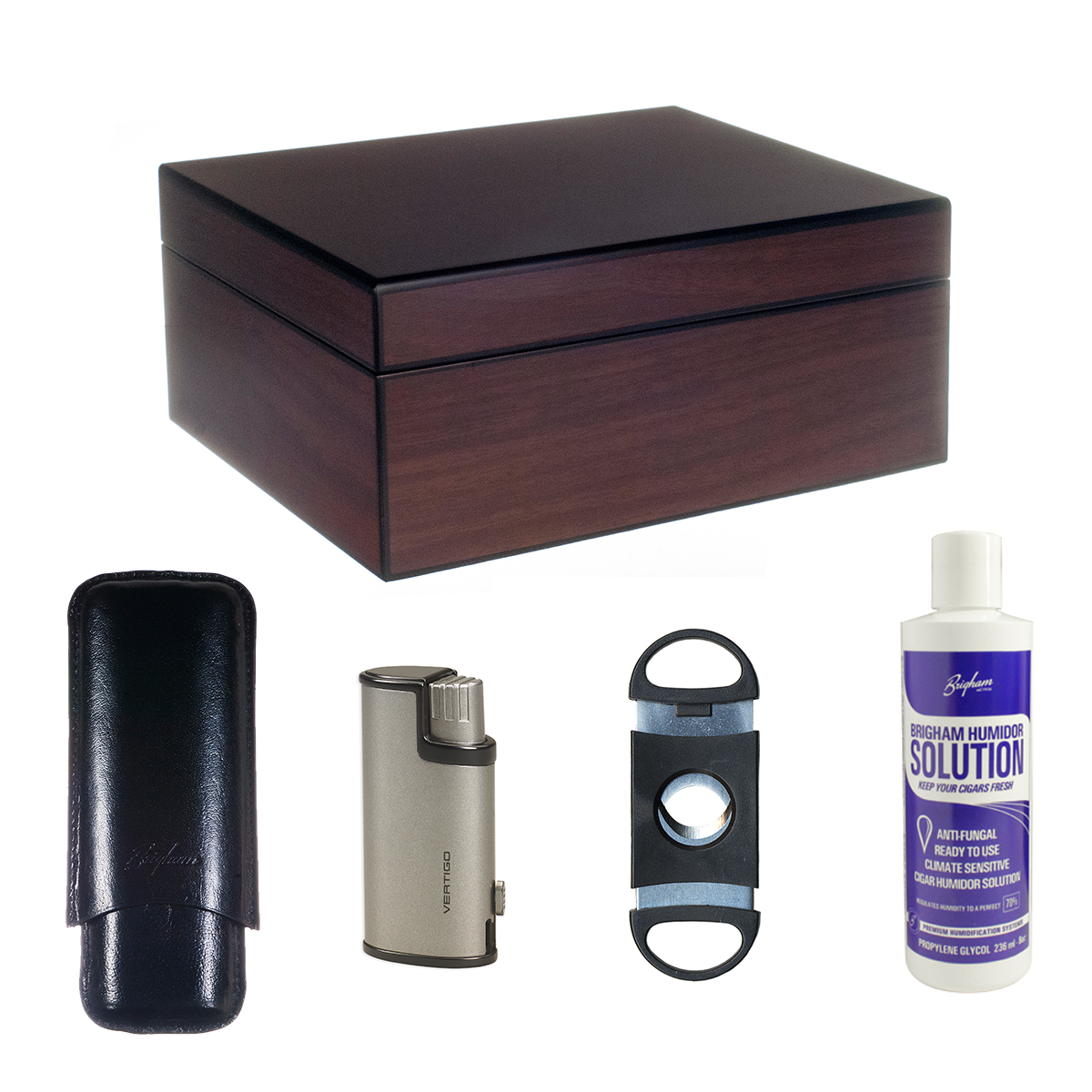 Brigham Celestial Mahogany 50 Cigars Humidor Kit