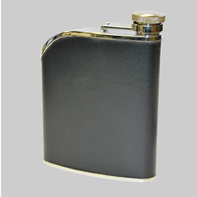 Black Vinyl Curved 6oz Flask