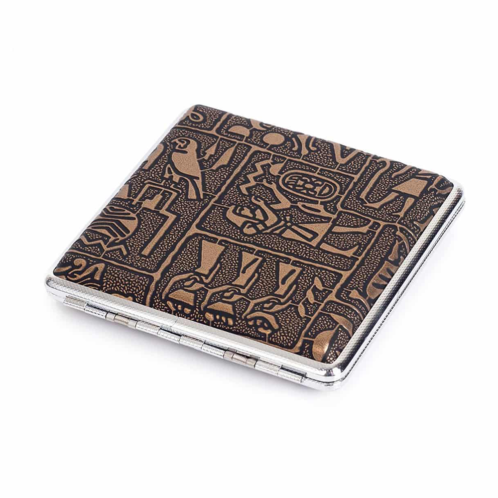 Egyptian Hieroglyph Copper 20 Cigarette Case