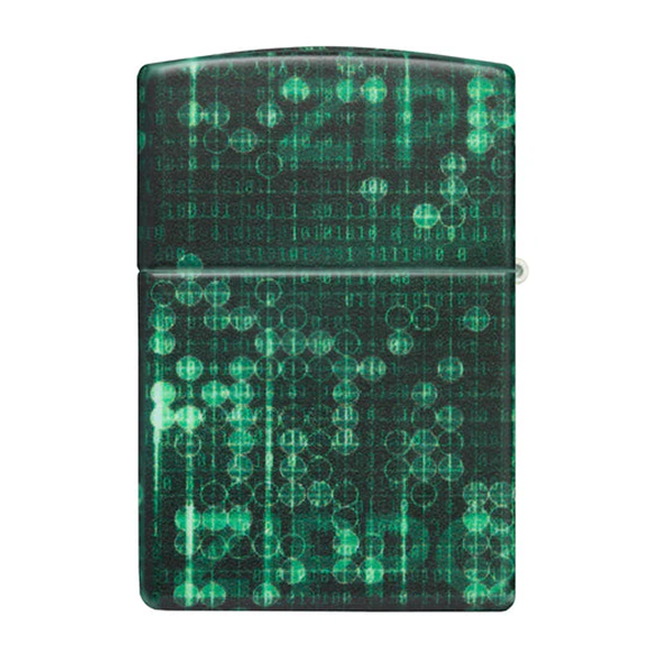 Matrix Style Pattern Glow in the Dark Zippo