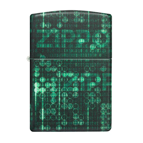 Matrix Style Pattern Glow in the Dark Zippo