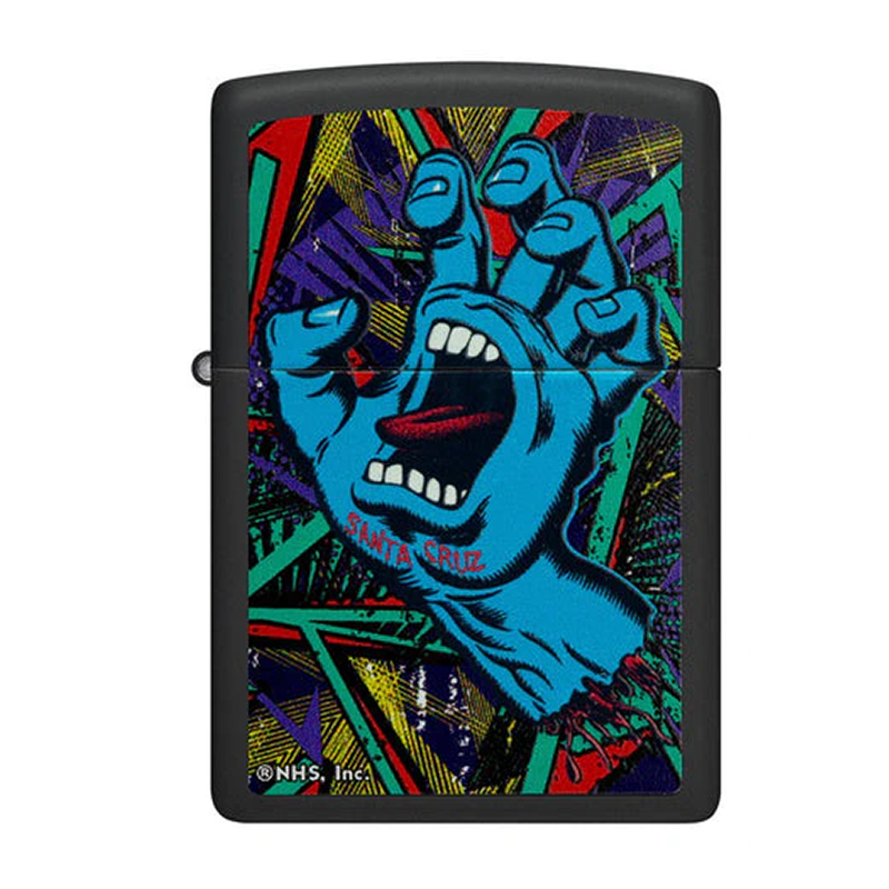 Santa Cruz Screaming Hand Black Light Activated Zippo