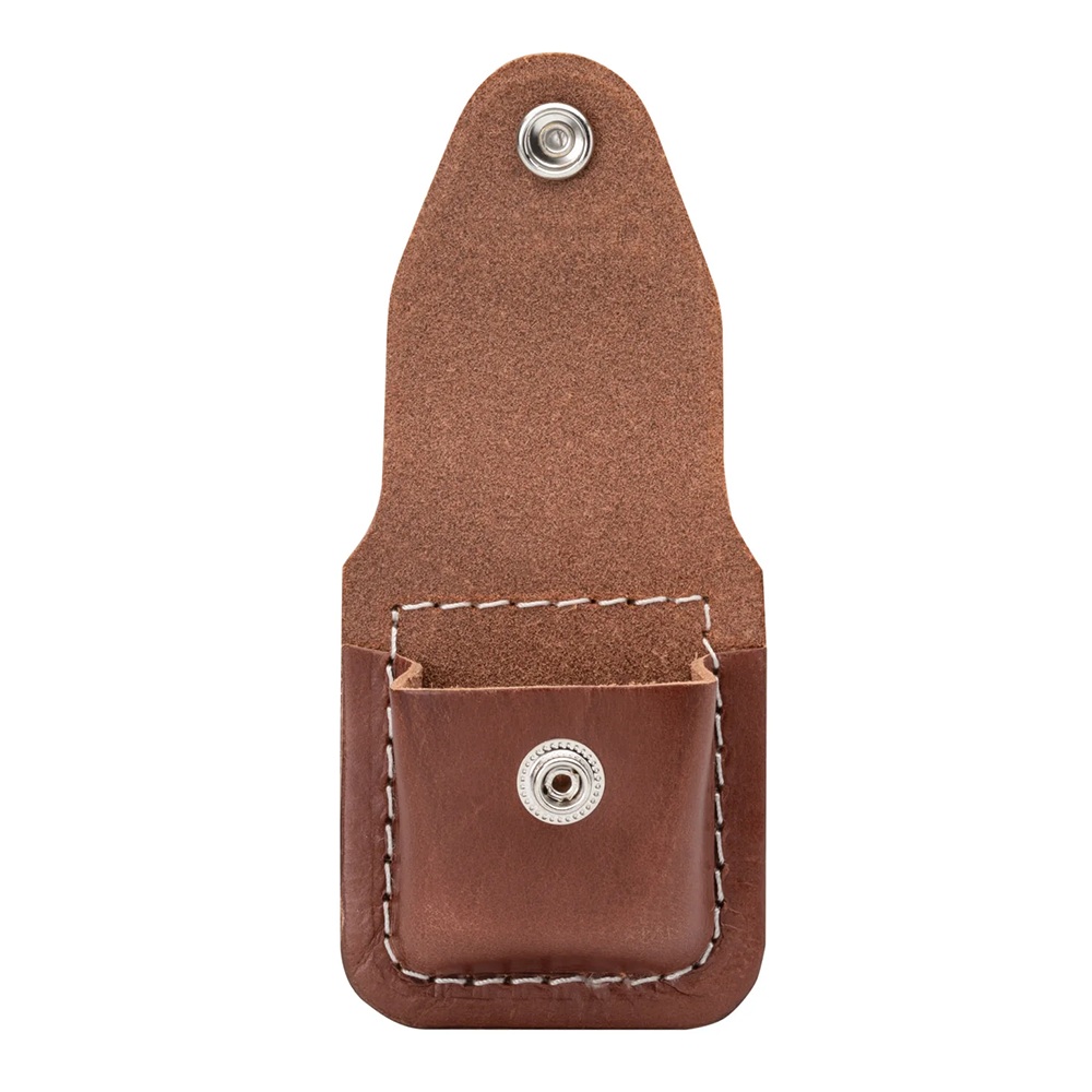 Brown Leather Zippo Lighter Pouch with Belt Loop