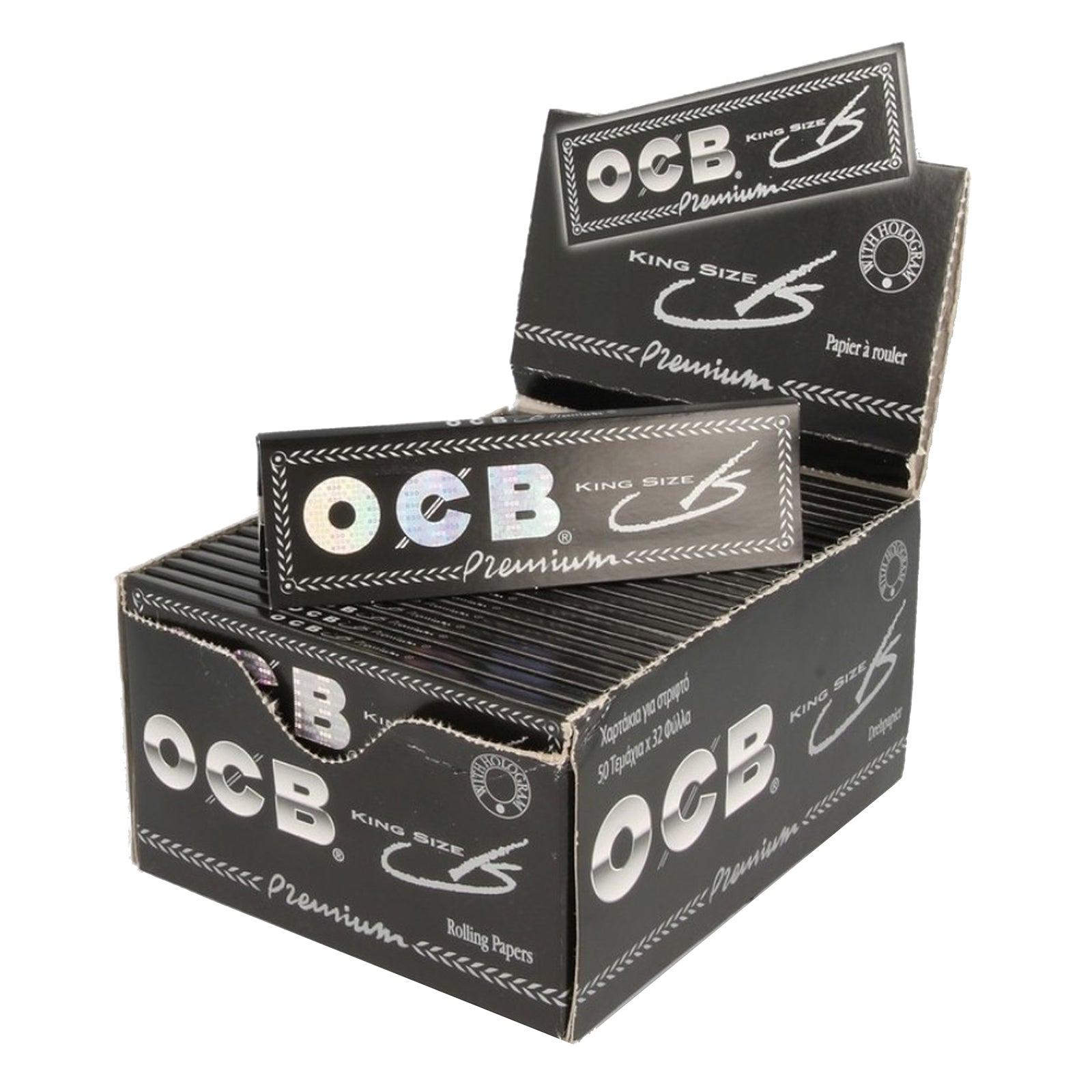 OCB Premium King-Size Slim Rolling Papers + Tips